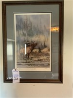 Framed picture of elk