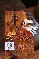 Table Runner, Napkin Rings & Metal Stands(R1)