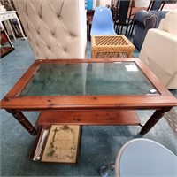 GLASS TOP COFFEE TABLE