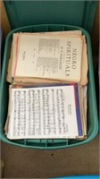 Tub is assorted sheet music
