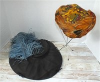 2 VINTAGE LADIES HATS