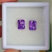 Natural Purple Amethyst Pair{Flawless-VVS1}