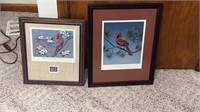 2 framed and matted Cardinal pictures local pick
