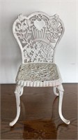 Cast metal doll size chair, some rust, nice