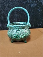 Hull pottery basket approx 9 inches tall