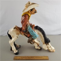 Vintage Cowboy Statue 19" H