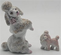 (KC) Porcelain poodle figurines 2-5.5in h