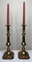 Pair of Solid Brass 13in. Candlestick Holders