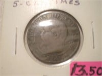 Pièce de 5 centimes de 1854