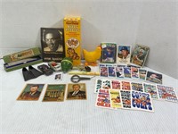 ASSORTED BOX OF BASEBALL, FOOTBALL CARDS &