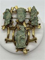 Rare Colco Vintage Gods of Fortune Brooch