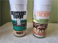 Kentucky derby glasses 1983 and 1985
