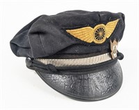 1950s Motorcycle Captains Hat w Winged Wheel Patch