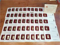 Collection of 49 Golden 22k replicas of US state