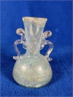 Double Handled Blown Glass Vase