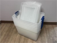 7 Sterilite 66 Qt Clear Plastic Storage Totes