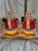 Set of 2 Lighted Santa Claus'