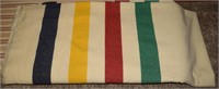Hudson Bay Co 4 Stripe 100% Wool Blanket 96x90