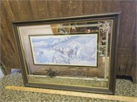 Vintage Anheuser-Busch Mirror Back Picture- 25x19