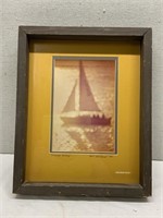 1978 Framed Summer Sailing Kent Whitehead