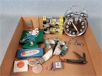 1/64 Nascars, Pocket Knife, Alarm Clock