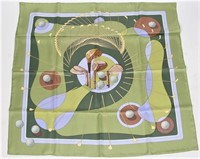 Hermes, "Swing" Silk Scarf in Green