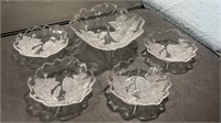 Leaf Salad Bowl & Four Serving Bowls