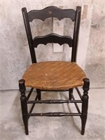 Wood Woven Wicker Seat Chair
