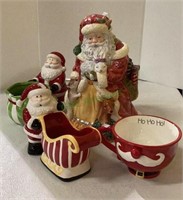 Holiday lot includes a very nice ceramic Santa