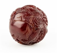 Red Amber Color Resin Chinese Zodiac Ball