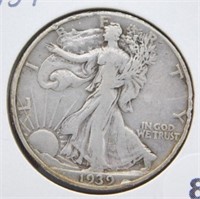 1939 Standing Liberty Half Dollar.