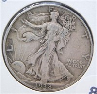 1938-D Standing Liberty Half Dollar.