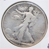 1937-S Standing Liberty Half Dollar.