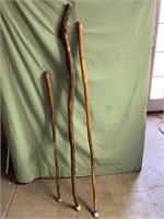 3 walking sticks - tallest one is 55in