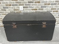 Vintage Wooden Trunk w/ Side Tray Insert