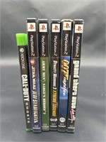 (6) Games: 5- PlayStation 2 & 1- XBOX One