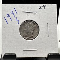 1941-S MERCURY SILVER DIME