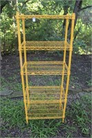 Painted Yellow Metal 5 Tier Shelf