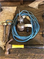 Extension cord, hammer, hitch pins, 12 mm Allen