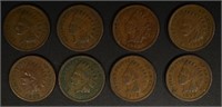 5-VG, 1-F, 1-VF 1909 & 1-1885 F INDIAN CENTS