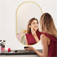 20''x36'' Gold Oval Bathroom Mirror