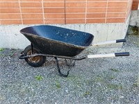 Vintage metal wheel barrow