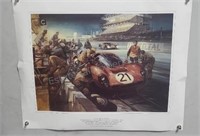Unframed poster of the 1967 24hr Le Mans race.
