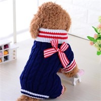 New This classy Blue, White Cable Knit Dog
