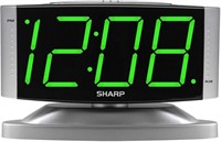 B1452  Sharp LED Alarm Clock, Green Digits, Swivel