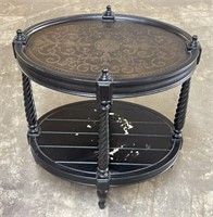 Accent Table w/ Barley Twist Style Legs & Metal