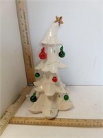 White Ceramic Holiday Tree w/Ornaments
