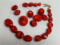 Red Coral Beads AS IS