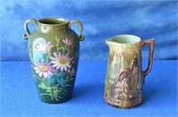 Art Pottery Pitcher and Vase