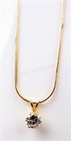 Diamond Pendant and Chain in 14K Yellow Gold